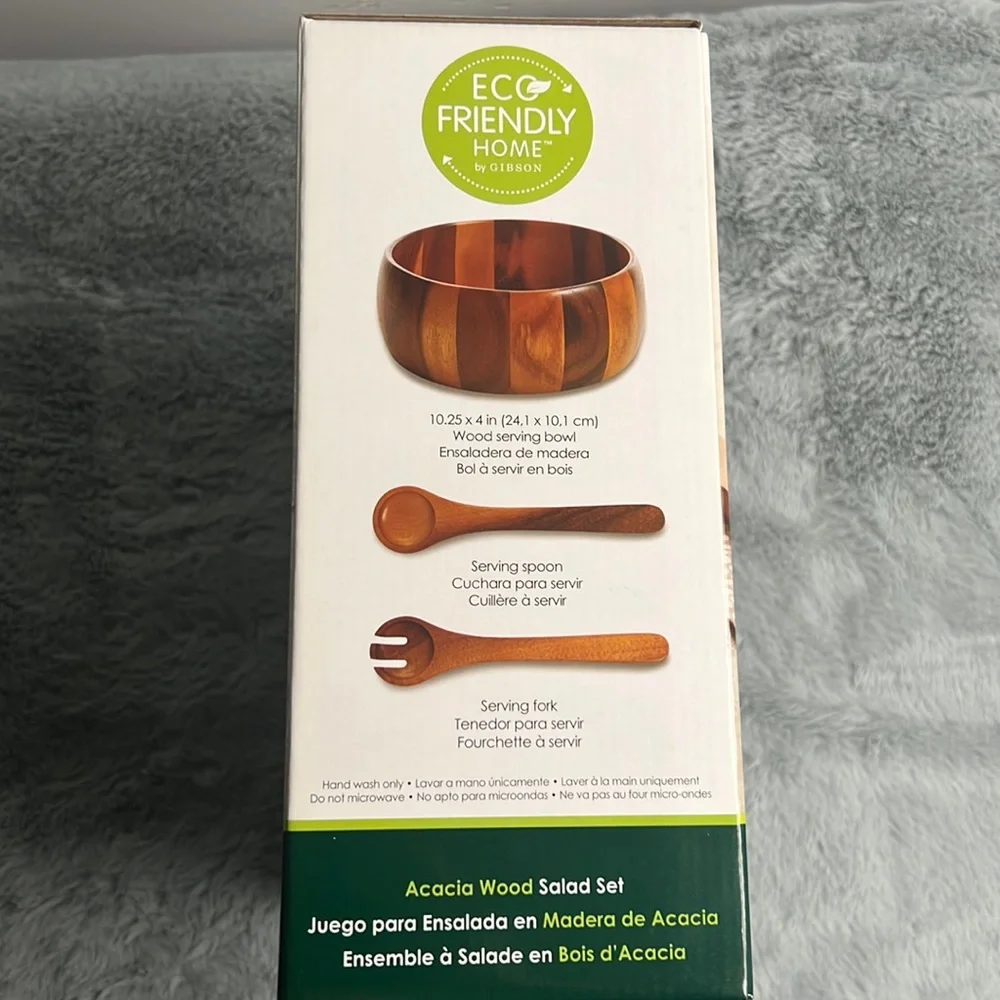 NEW Acacia Wood Salad Set
